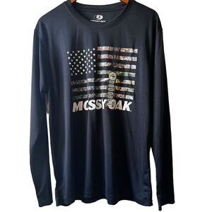 Mossy Oak Mens Flag Camo Shirt Long Sleeve Large New